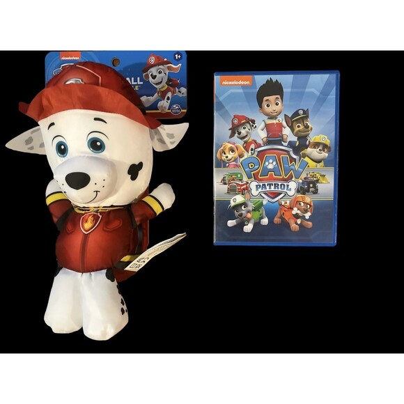 Paw Patrol Marshall Swim Huggable Plush Toy NEW + DVD Bundle Nickelodeon - Picture 1 of 7